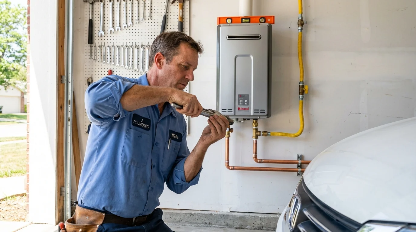 Tankless water heater installation by a Johns Plumbing LLC plumber in White Sulphur Springs